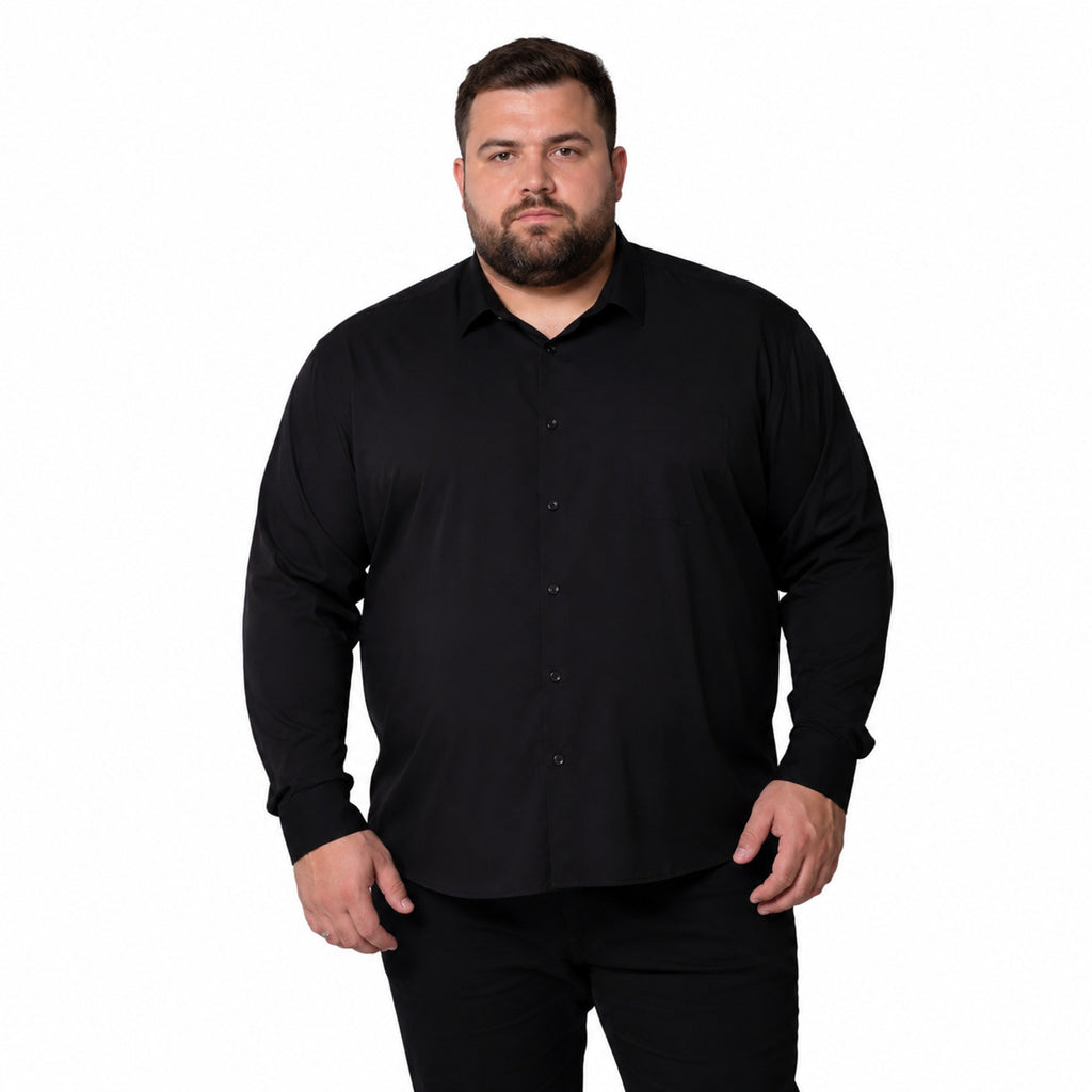 Kit 3 Camisas Sociais Masculinas Plus Size Manga Longa