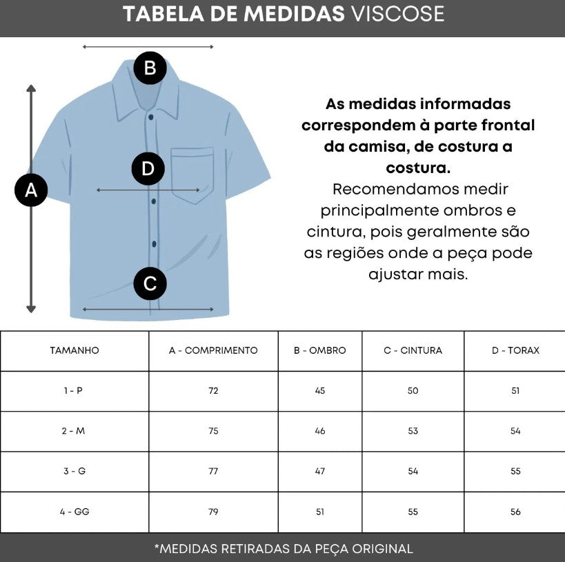 Camisa Masculina Manga Curta de Viscose Dólar